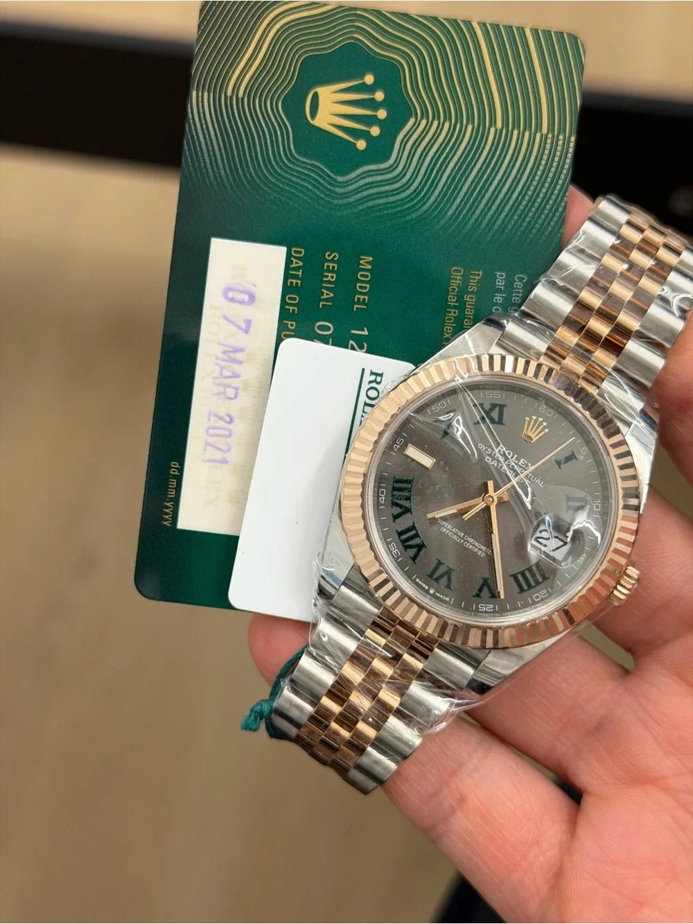 NEW Box & PaperRolex Datejust 126331 Wimbledon Dial Two-Tone Rose Gold & Steel